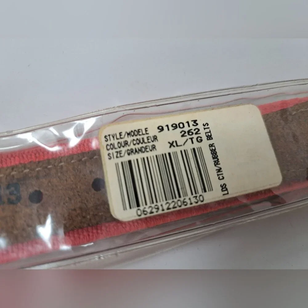 NWT Izod Club Men's Belt Light Red Stretchy Vintage 80s 70s Size XL